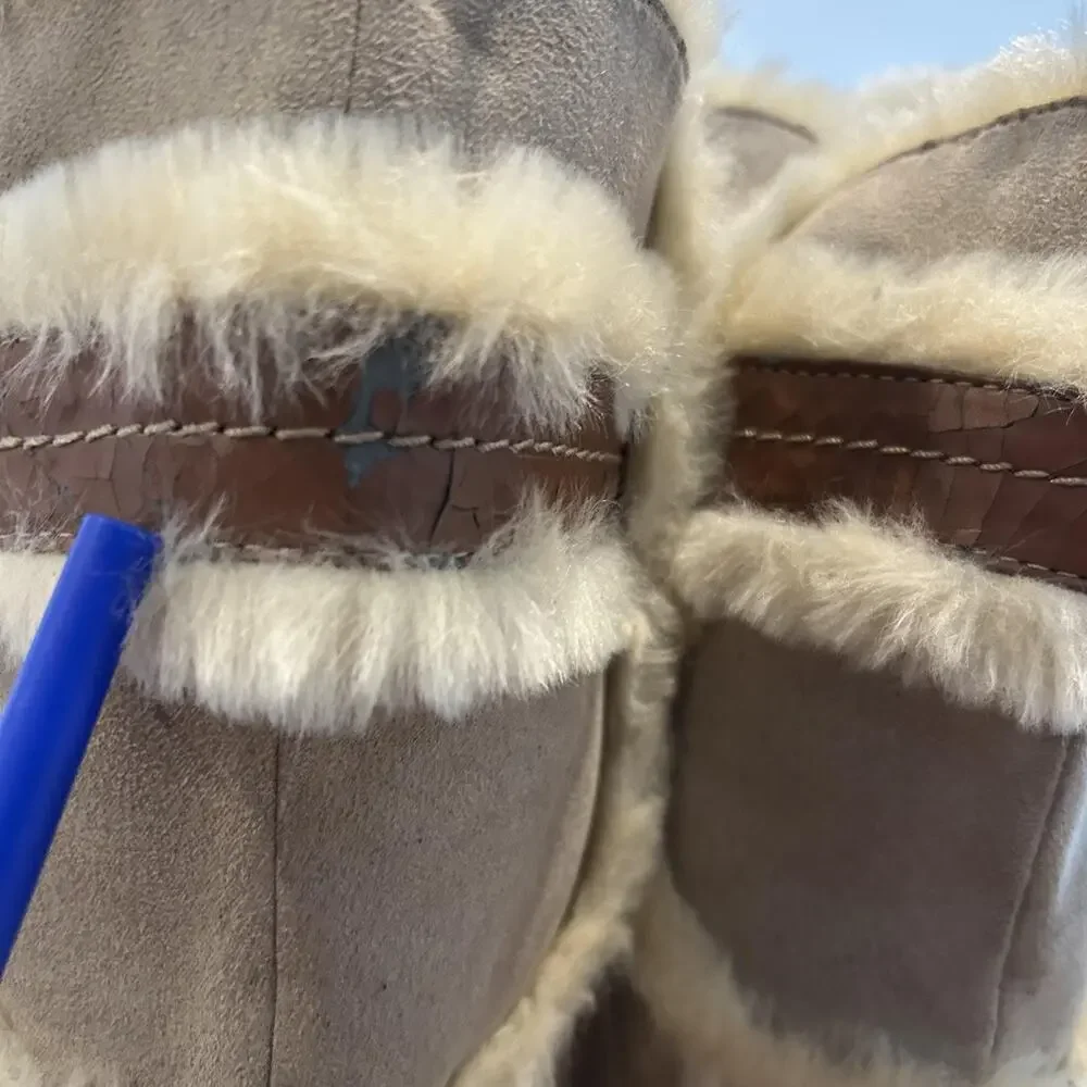Earth‎ Astrid Sand Faux Fur Winter Boots 7/8 Kalso Comfort Suede Waterproof Look
